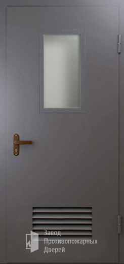 Фото двери «Техническая дверь №5 со стеклом и решеткой» в Перми