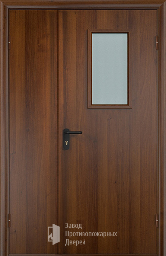 Фото двери «Полуторная МДФ со стеклом EI-30» в Перми