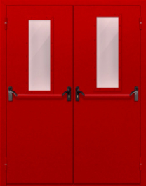 Фото двери «Двупольная с стеклом и антипаникой (красная)» в Перми