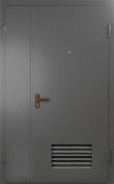 Фото двери «Техническая дверь №7 полуторная с вентиляционной решеткой» в Перми