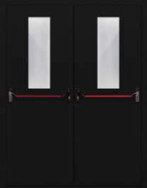 Фото двери «Двупольная со стеклом и антипаникой №64» в Перми
