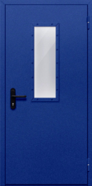 Фото двери «Однопольная со стеклом (синяя)» в Перми