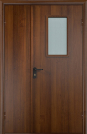 Фото двери «Полуторная МДФ со стеклом EI-30» в Перми