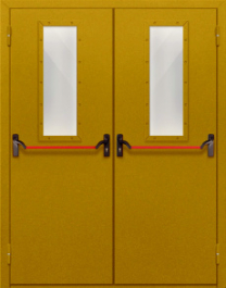 Фото двери «Двупольная со стеклом и антипаникой №65» в Перми