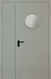 Фото двери «Полуторная с круглым стеклом EI-30» в Перми